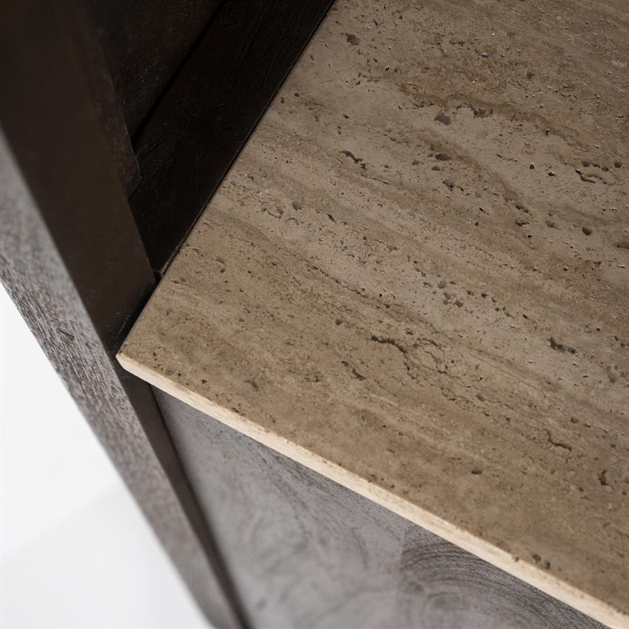 Boekenkast Lio Mangohout Travertin 120x220cm - bruin - Afbeelding 15