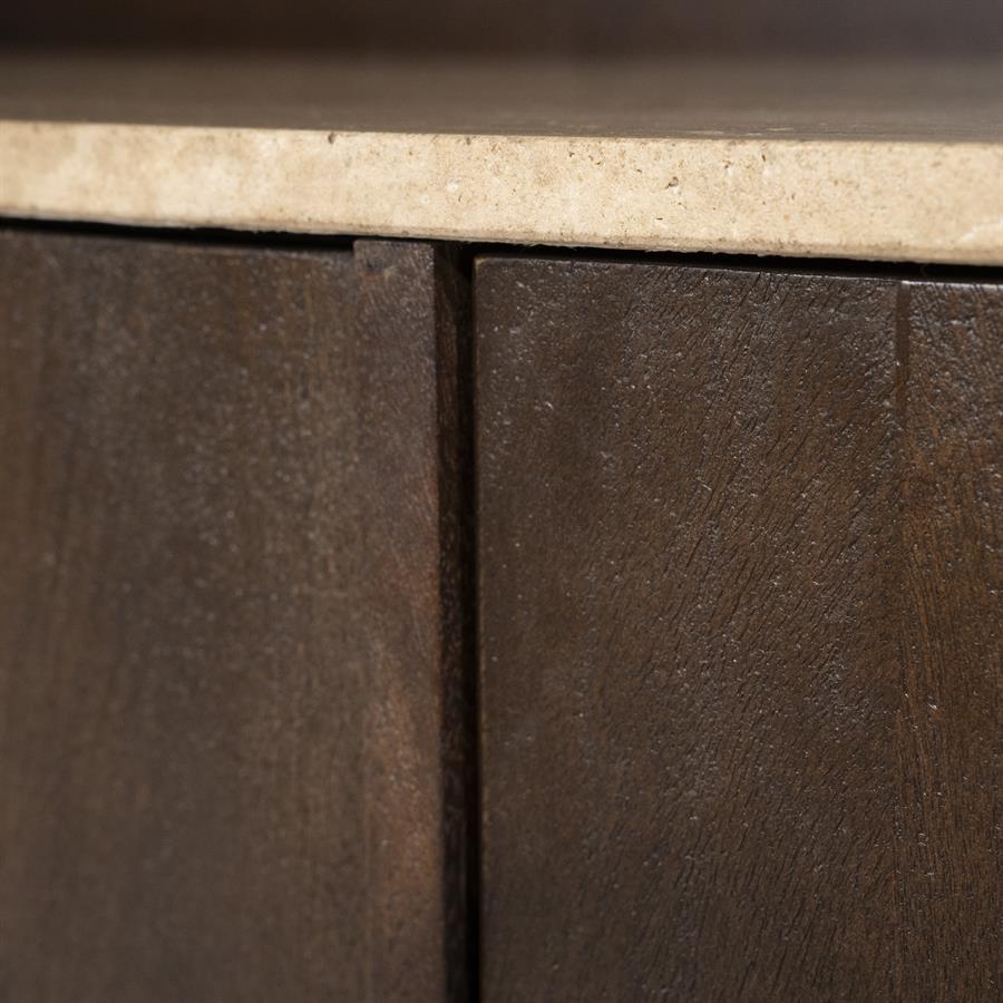 Boekenkast Lio Mangohout Travertin 120x220cm - bruin - Afbeelding 16