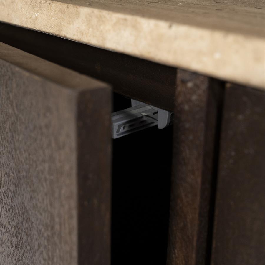 Boekenkast Lio Mangohout Travertin 120x220cm - bruin - Afbeelding 17