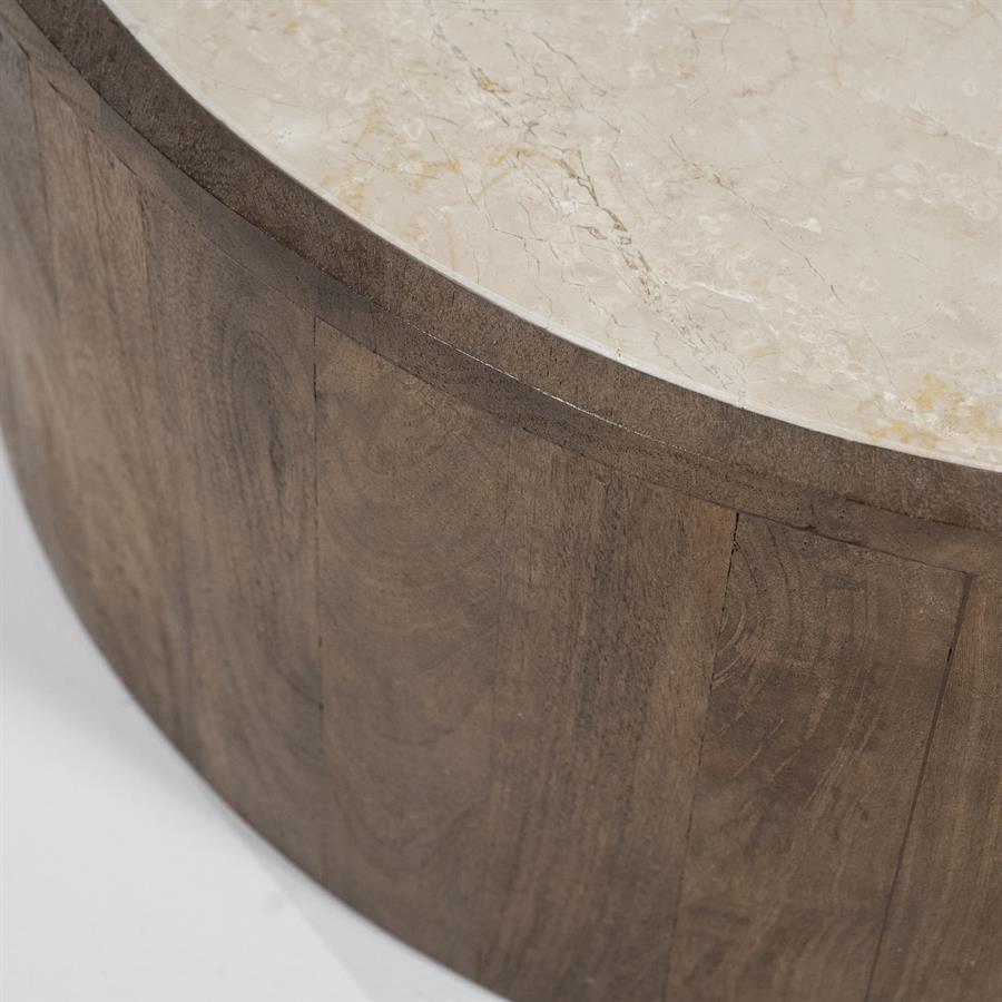 Salontafel Hazel Mangohout en Marmer Set van 2 stuks - Afbeelding 15