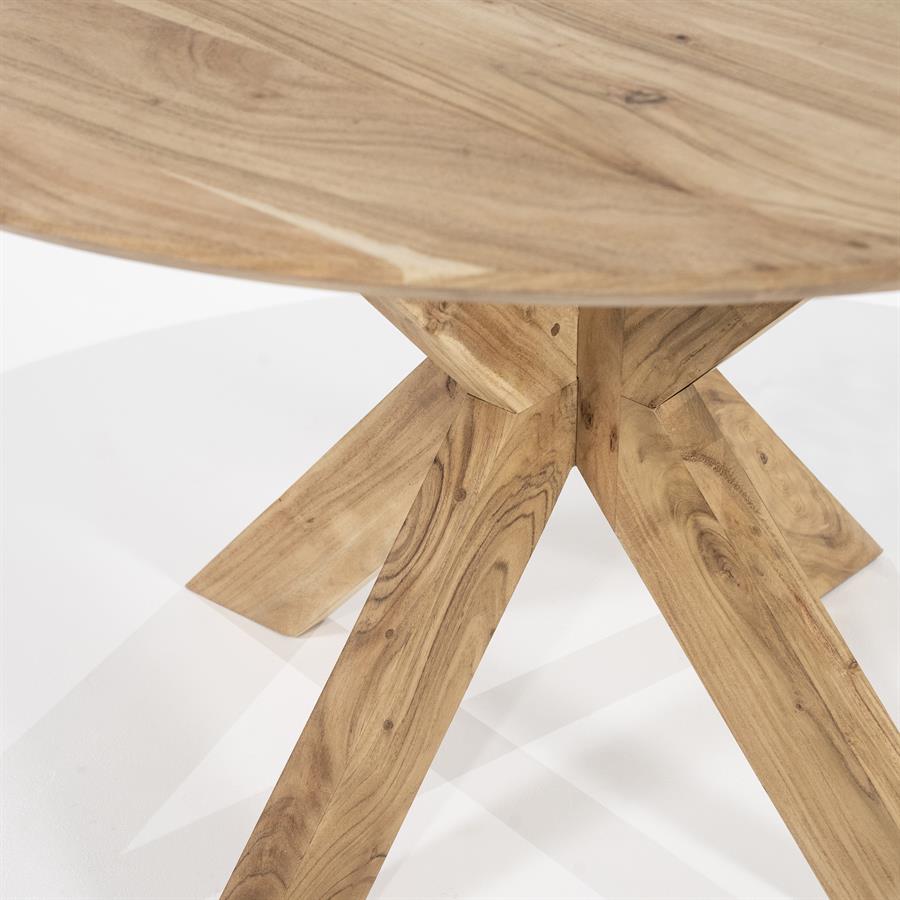 Ronde Eettafel Nikki Acaciahout 130 cm - Naturel - Afbeelding 5