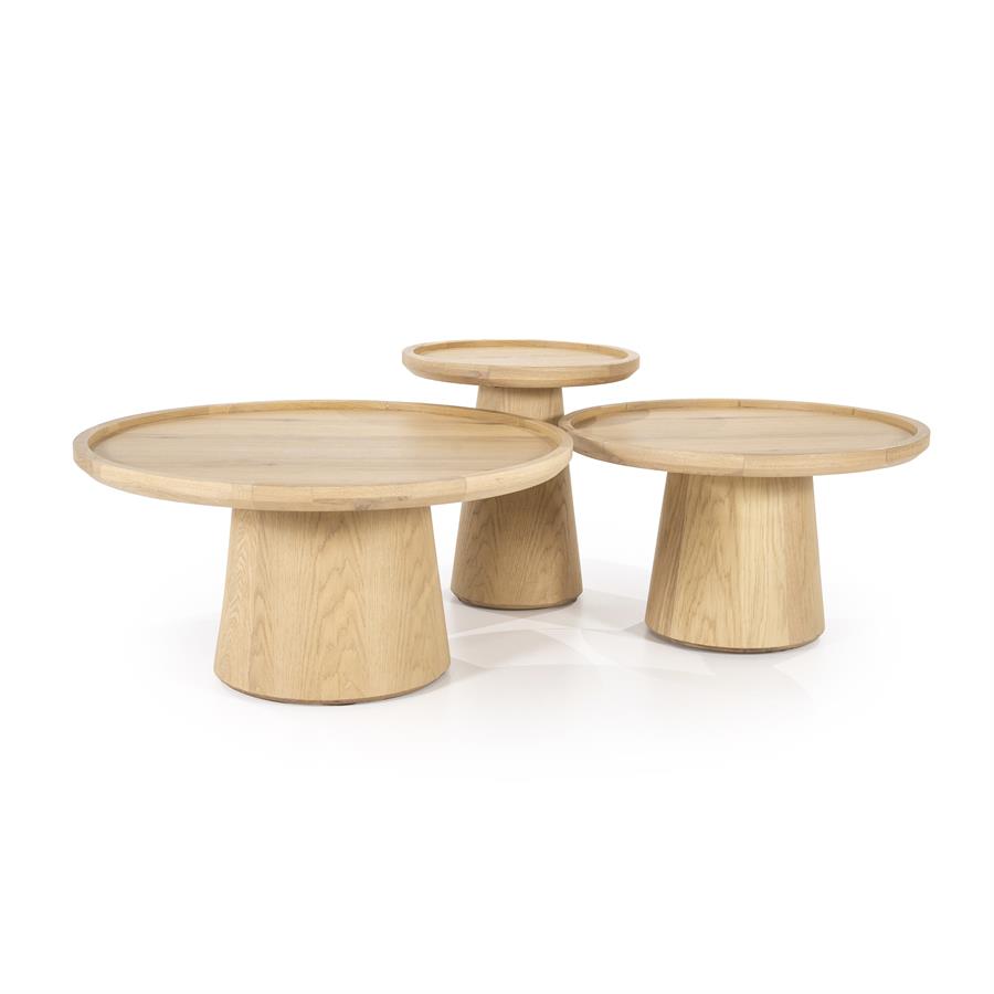 Ronde Salontafel Leia Eikenhout 80cm - Naturel - Afbeelding 10