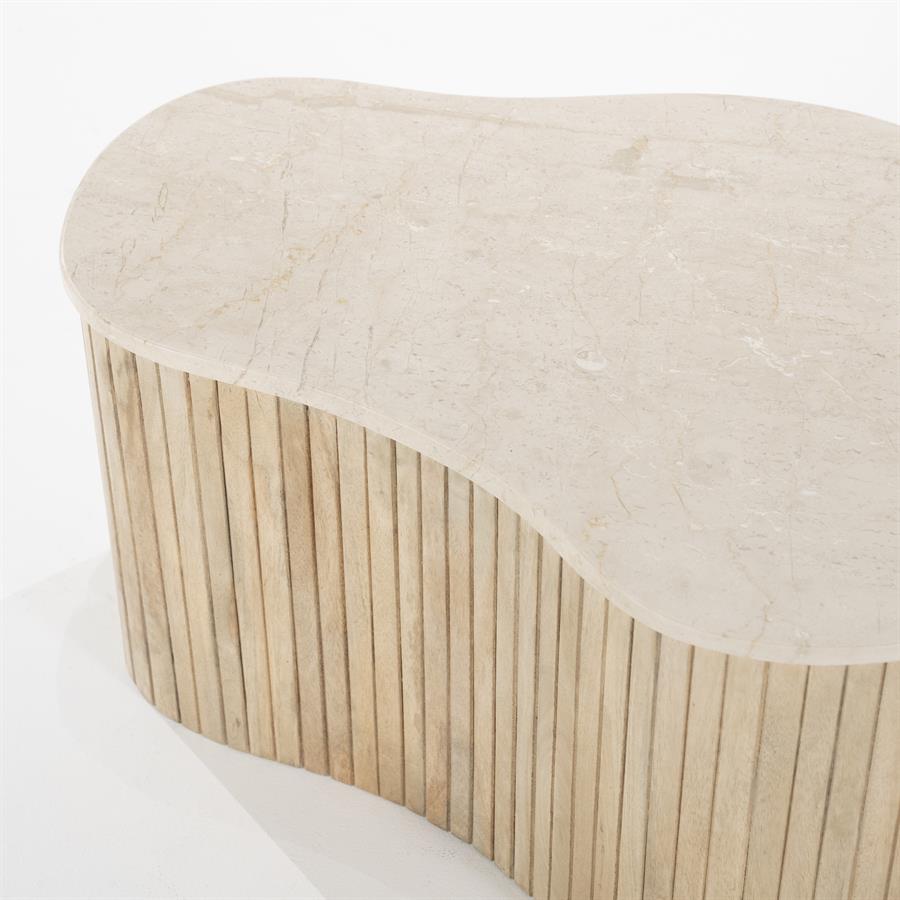 Salontafel Kira Small Mangohout en Marmer - Afbeelding 11
