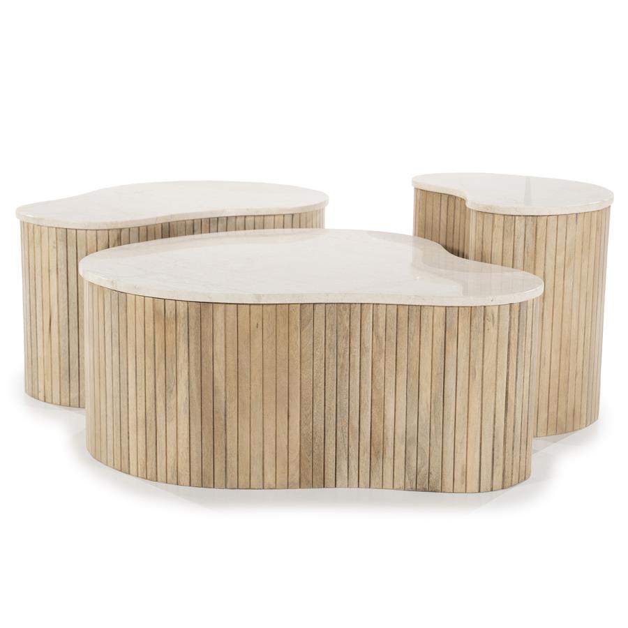 Salontafel Kira Medium Mangohout en Marmer - Afbeelding 13