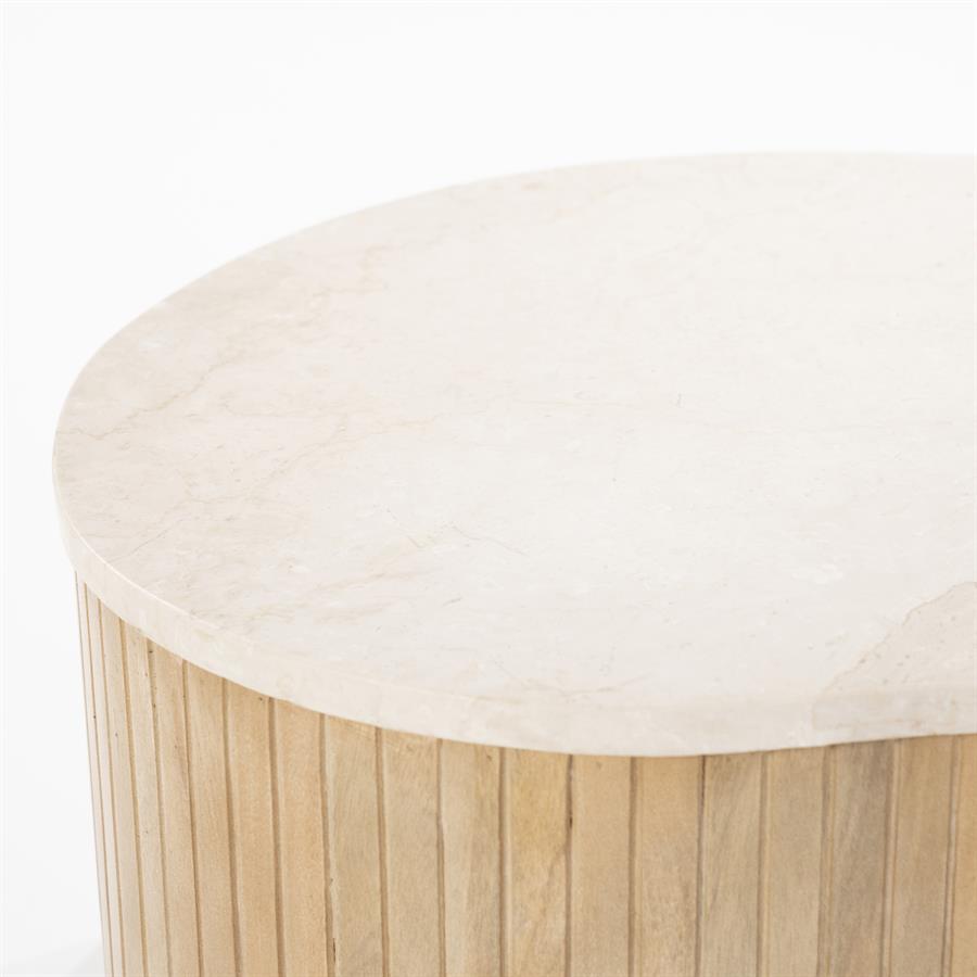 Salontafel Kira Large Mangohout en Marmer - Afbeelding 12