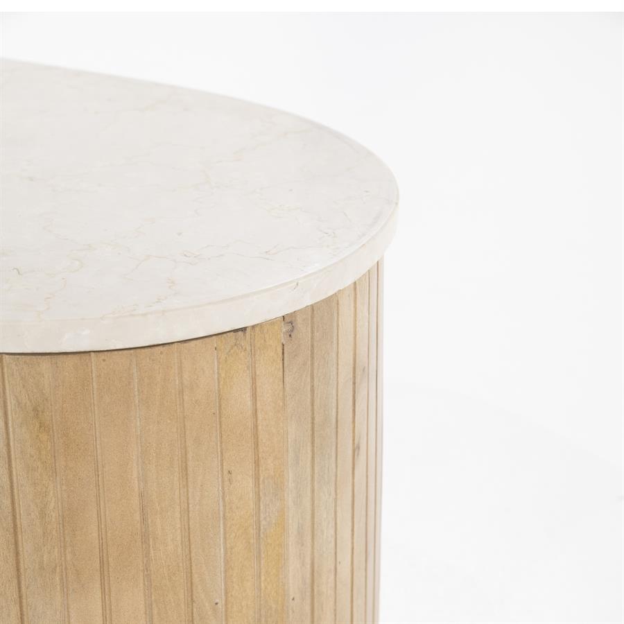 Salontafel Kira Large Mangohout en Marmer - Afbeelding 14