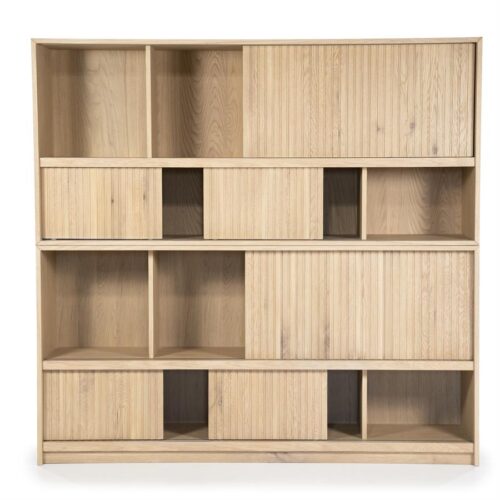 Boekenkast Milo Eikenhout en Eiken fineer 180 x 173 cm - Naturel - Afbeelding 8