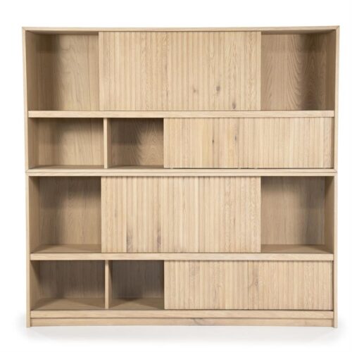 Boekenkast Milo Eikenhout en Eiken fineer 180 x 173 cm - Naturel - Afbeelding 9