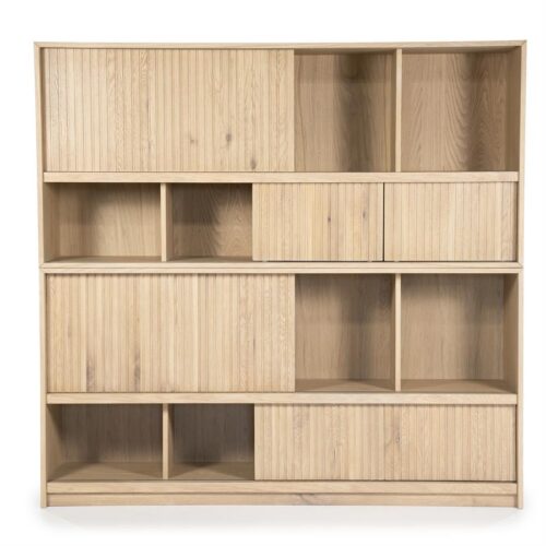 Boekenkast Milo Eikenhout en Eiken fineer 180 x 173 cm - Naturel - Afbeelding 10