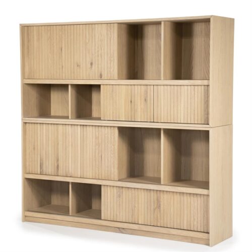 Boekenkast Milo Eikenhout en Eiken fineer 180 x 173 cm - Naturel - Afbeelding 11
