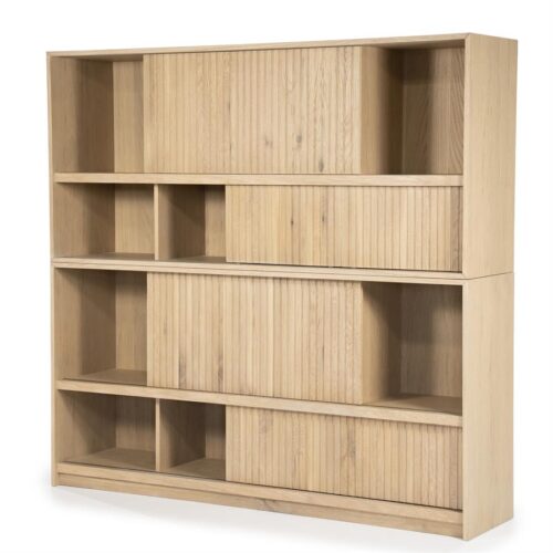 Boekenkast Milo Eikenhout en Eiken fineer 180 x 173 cm - Naturel - Afbeelding 12