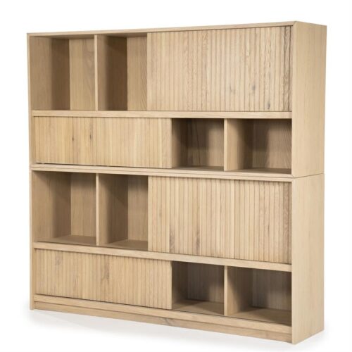 Boekenkast Milo Eikenhout en Eiken fineer 180 x 173 cm - Naturel - Afbeelding 14