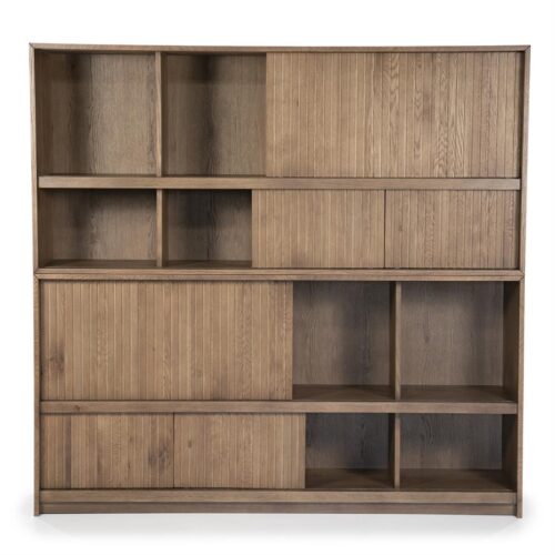 Boekenkast Milo Eikenhout en Eiken fineer 180 x 173 cm - Bruin - Afbeelding 9