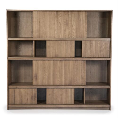 Boekenkast Milo Eikenhout en Eiken fineer 180 x 173 cm - Bruin - Afbeelding 11