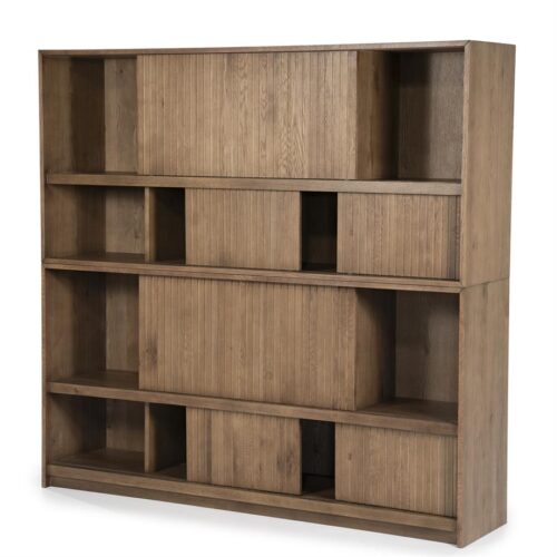Boekenkast Milo Eikenhout en Eiken fineer 180 x 173 cm - Bruin - Afbeelding 14