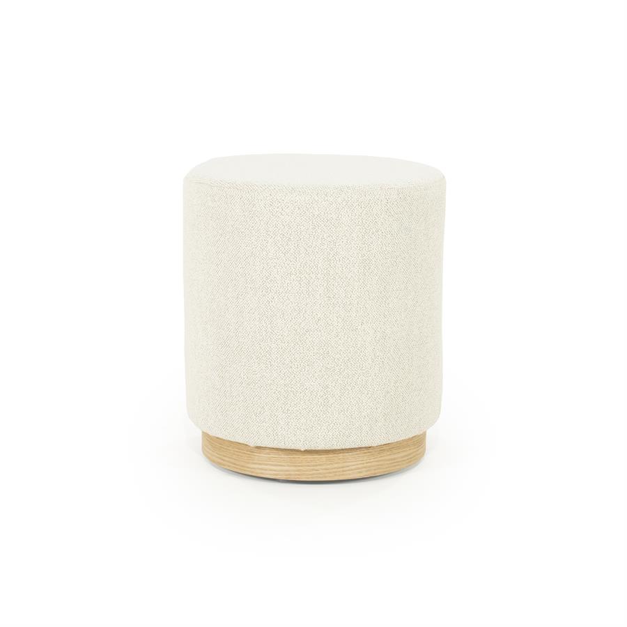 Poef Avah Bouclé 41cm - Beige - Afbeelding 4
