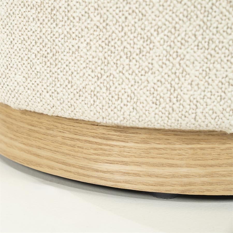 Poef Avah Bouclé 41cm - Beige - Afbeelding 6