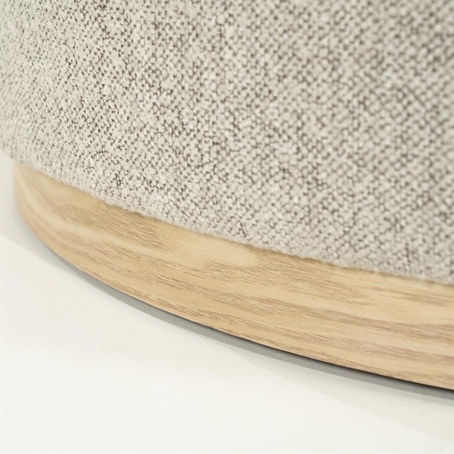 Poef Avah Bouclé 80cm - Taupe - Afbeelding 7