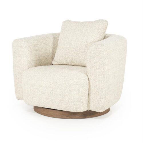 Draaifauteuil Jordan Grove Bouclé - Beige - Afbeelding 33
