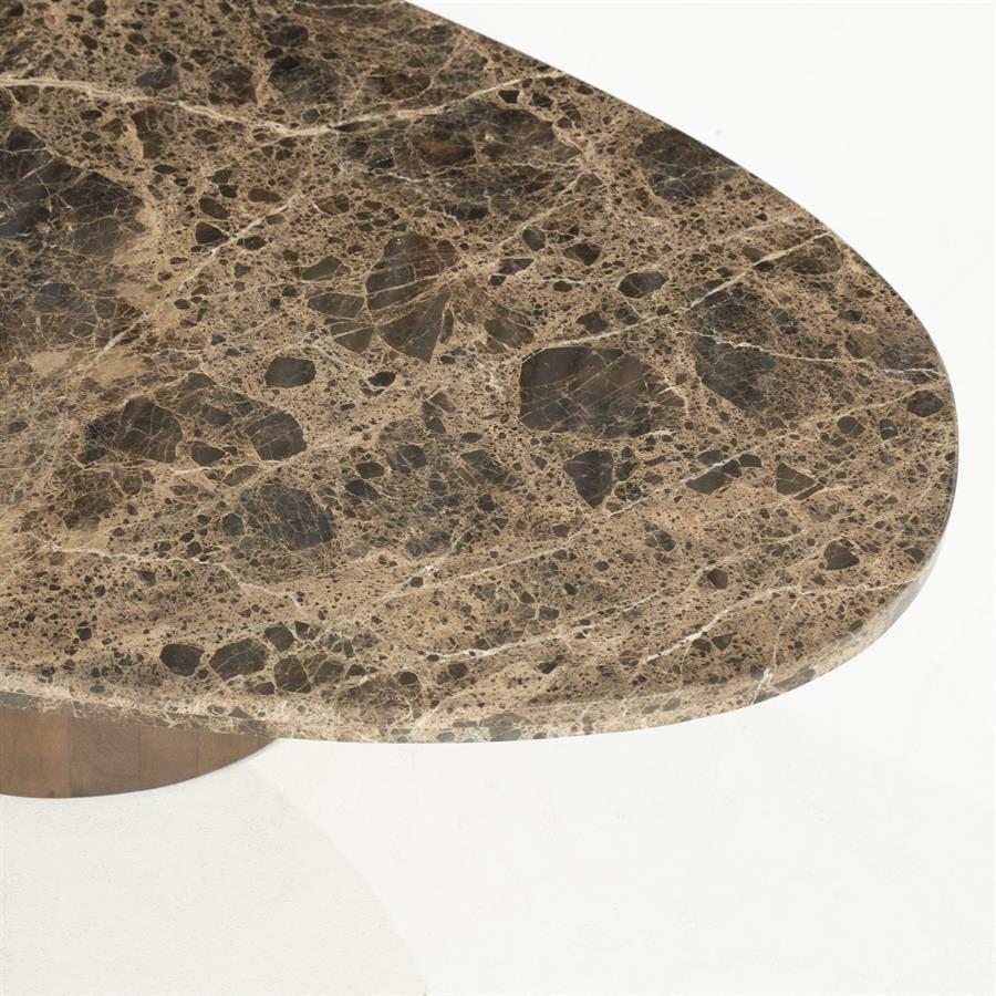 Organische Salontafel Bradley Marmer en mangohout 120 x 75cm - Afbeelding 11
