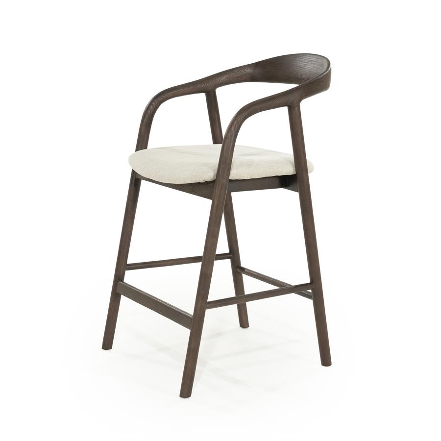 Barstoel Rayven Essen en stof Bruin (zithoogte 65cm) - Afbeelding 10