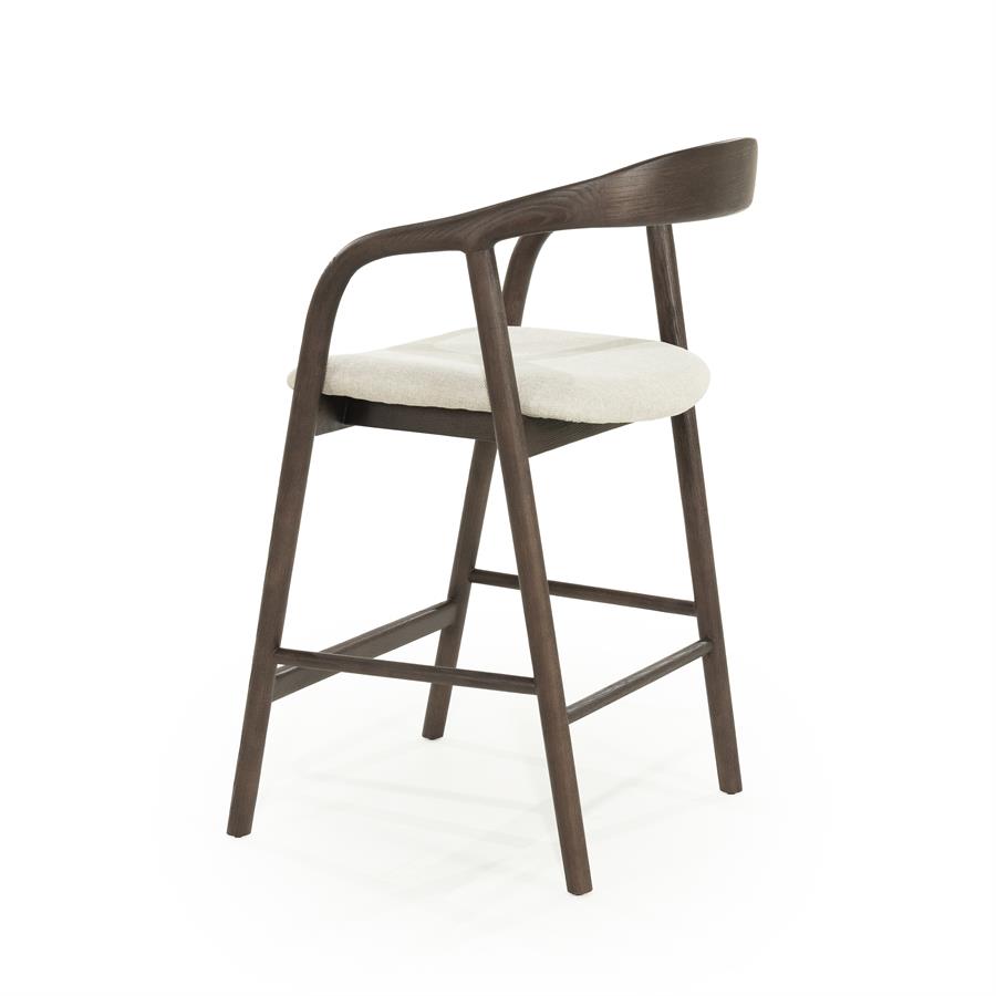 Barstoel Rayven Essen en stof Bruin (zithoogte 65cm) - Afbeelding 12