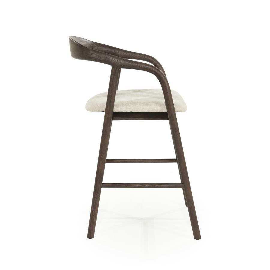 Barstoel Rayven Essen en stof Bruin (zithoogte 65cm) - Afbeelding 17