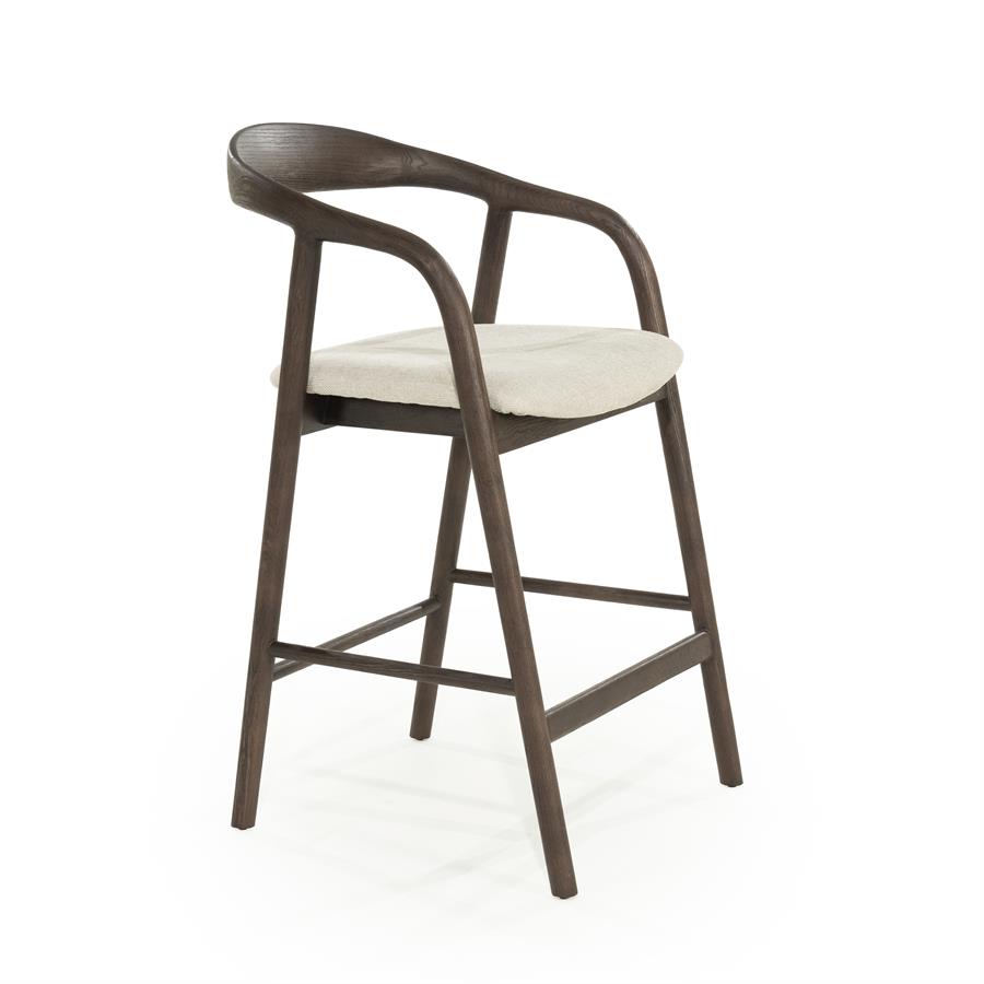 Barstoel Rayven Essen en stof Bruin (zithoogte 65cm) - Afbeelding 18