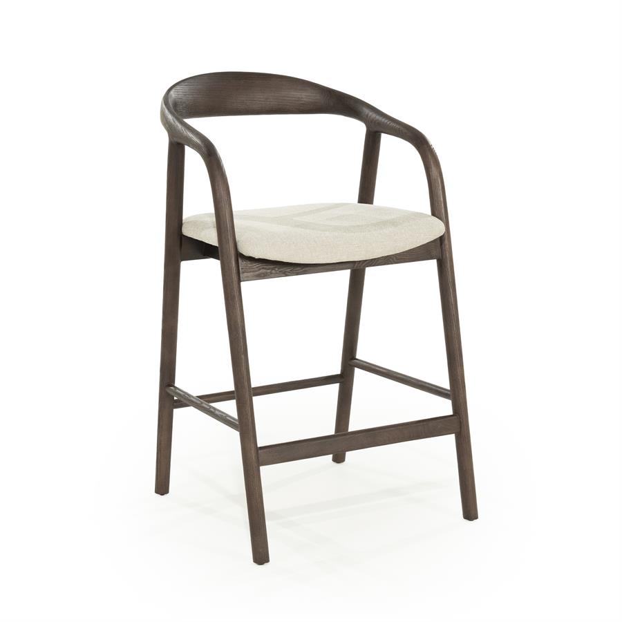 Barstoel Rayven Essen en stof Bruin (zithoogte 65cm) - Afbeelding 19