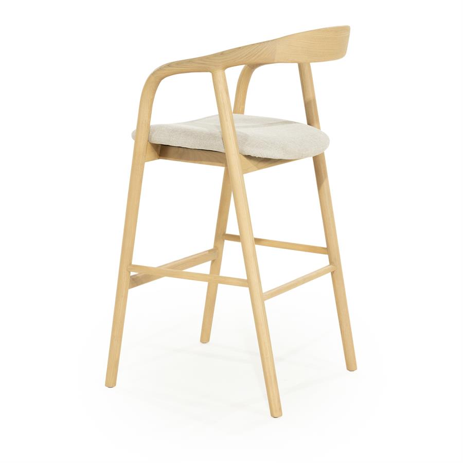 Barstoel Rayven Essen en stof Naturel (zithoogte 75cm) - Afbeelding 12
