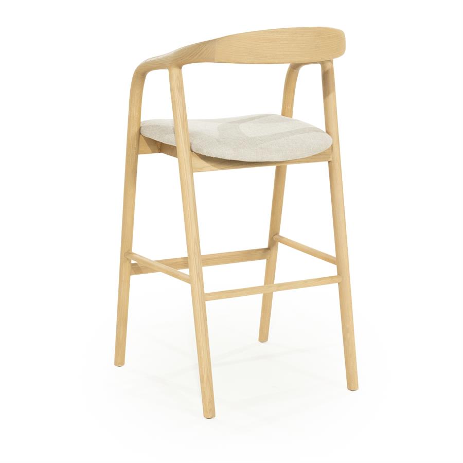 Barstoel Rayven Essen en stof Naturel (zithoogte 75cm) - Afbeelding 13