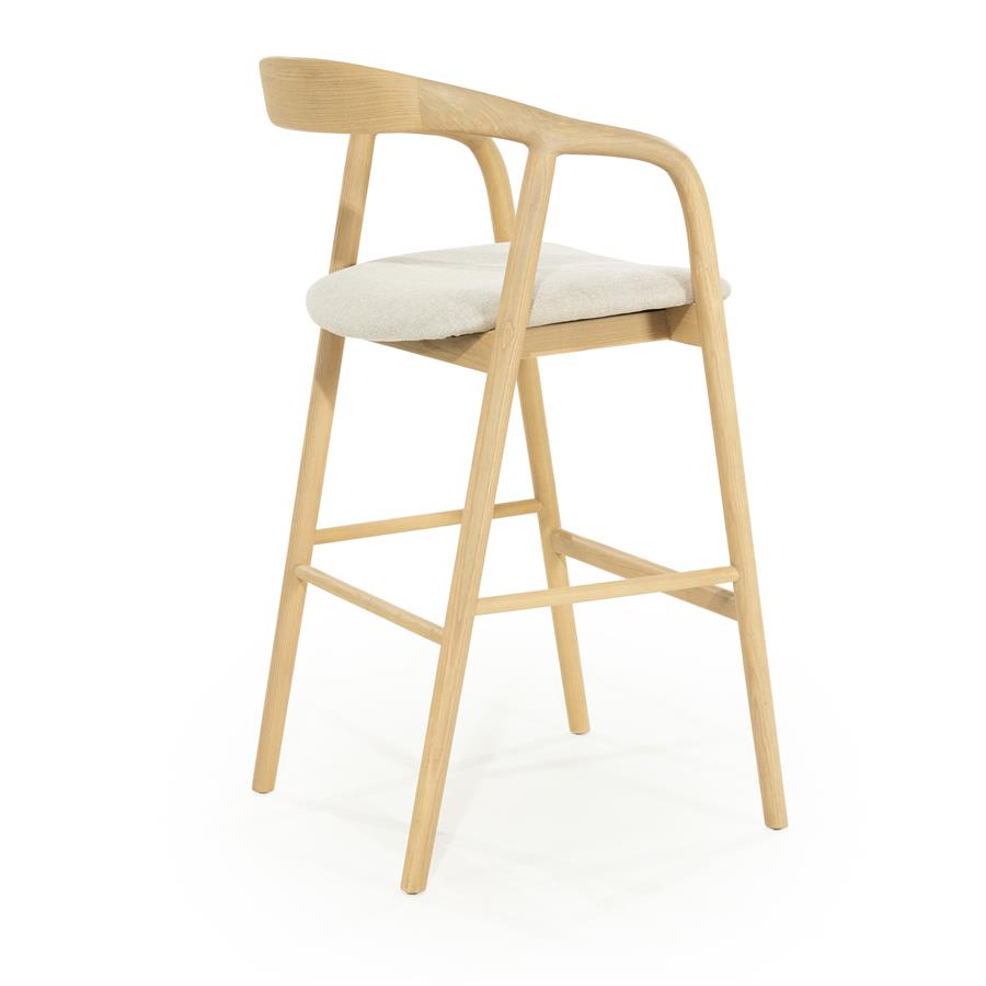 Barstoel Rayven Essen en stof Naturel (zithoogte 75cm) - Afbeelding 16