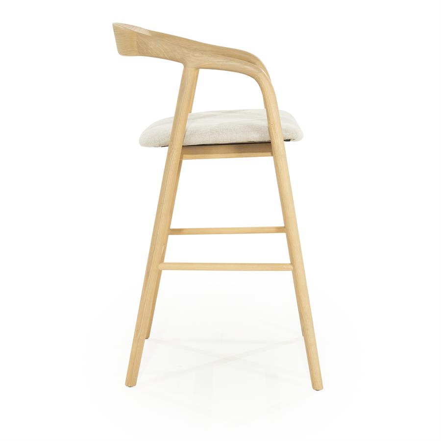 Barstoel Rayven Essen en stof Naturel (zithoogte 75cm) - Afbeelding 17