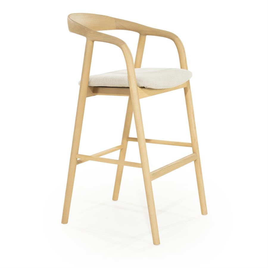 Barstoel Rayven Essen en stof Naturel (zithoogte 75cm) - Afbeelding 18