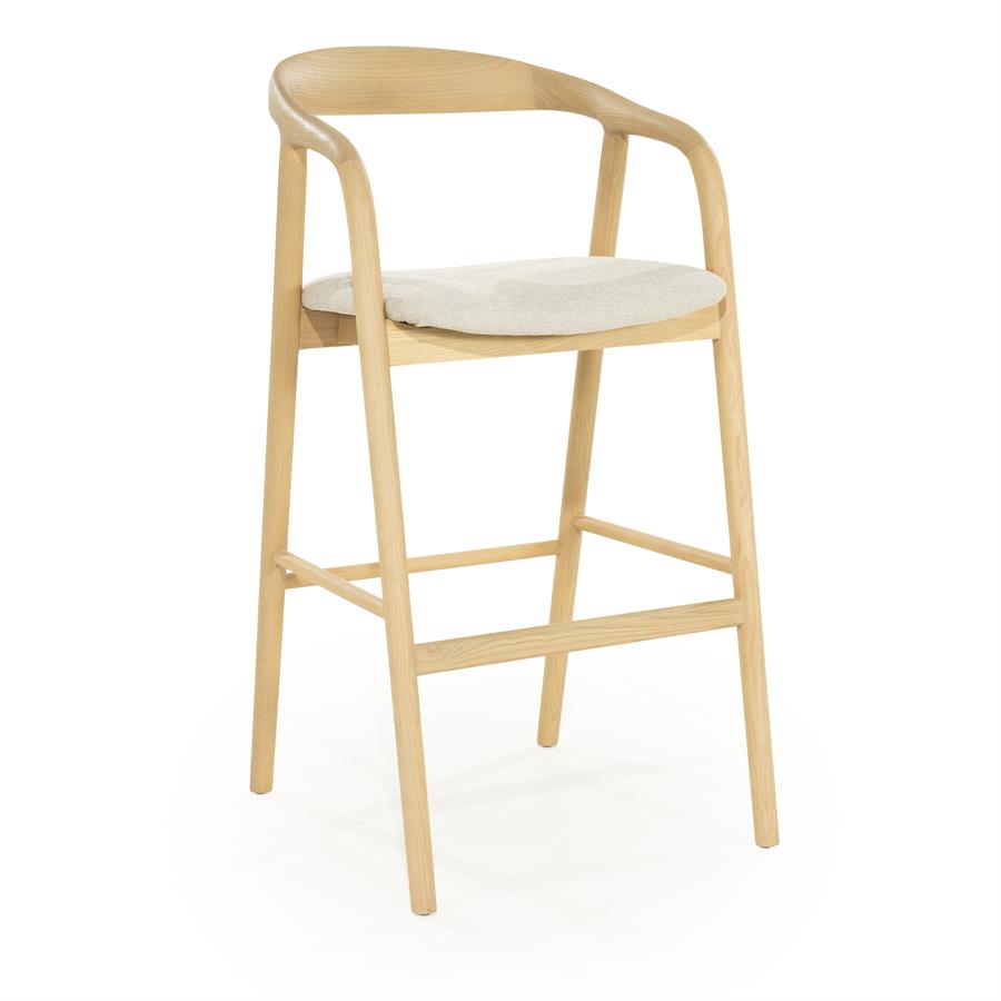 Barstoel Rayven Essen en stof Naturel (zithoogte 75cm) - Afbeelding 19