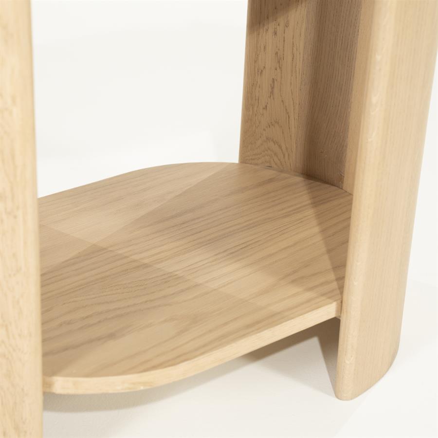 Ovale Bijzettafel Don Marmer en eikenhout 50 x 35cm - Afbeelding 15