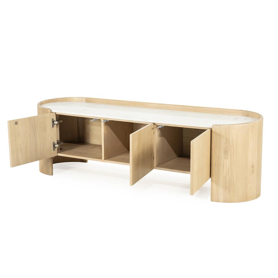 TV-meubel Don Marmer en eikenhout 165 cm - Afbeelding 21