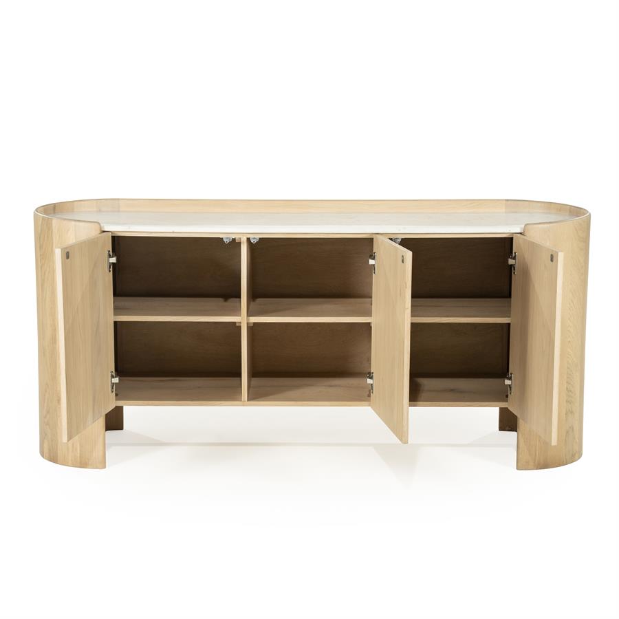 Dressoir Don Marmer en eikenhout 165cm - Afbeelding 20