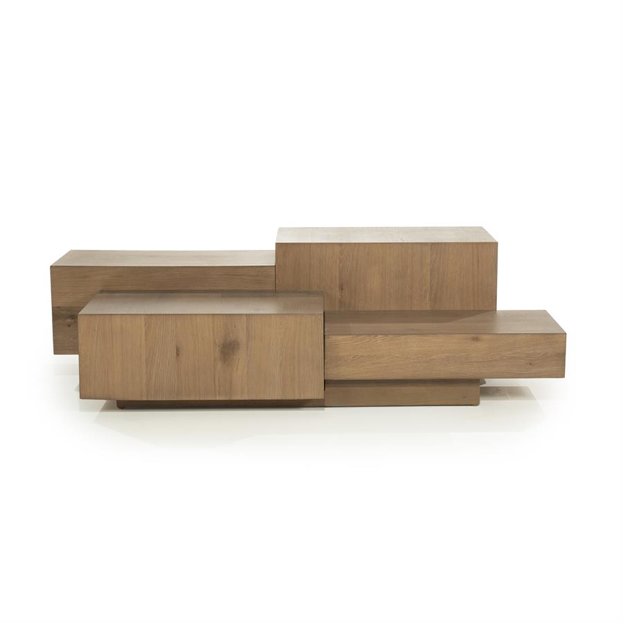 Rechte Salontafel Quinten - bruin 140 x 75 cm - Afbeelding 10