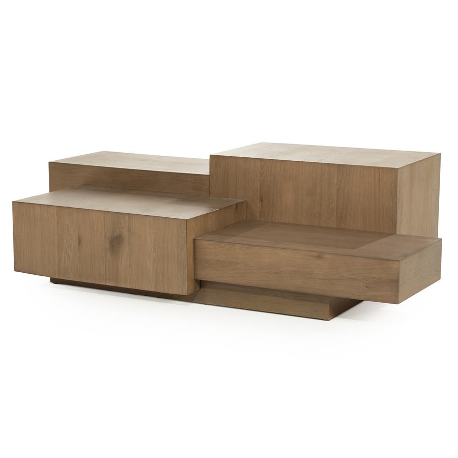 Rechte Salontafel Quinten - bruin 140 x 75 cm - Afbeelding 11