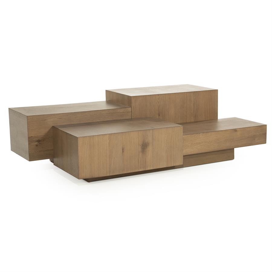 Rechte Salontafel Quinten - bruin 140 x 75 cm - Afbeelding 14