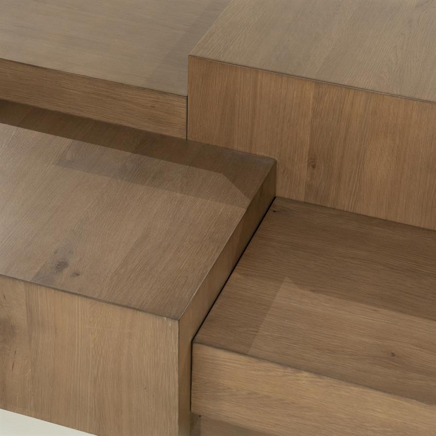 Rechte Salontafel Quinten - bruin 140 x 75 cm - Afbeelding 15