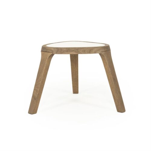 Organische Bijzettafel Fred Marmer en mangohout 38 x 45cm - Afbeelding 11