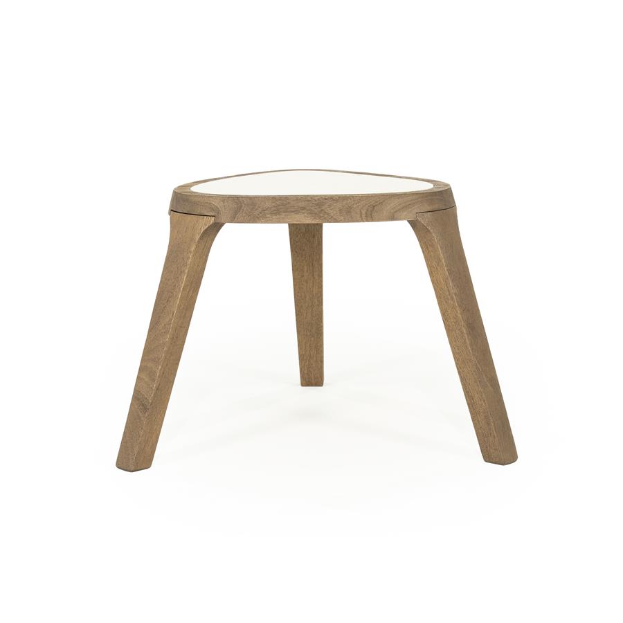 Organische Bijzettafel Fred Marmer en mangohout 38 x 45cm - Afbeelding 11