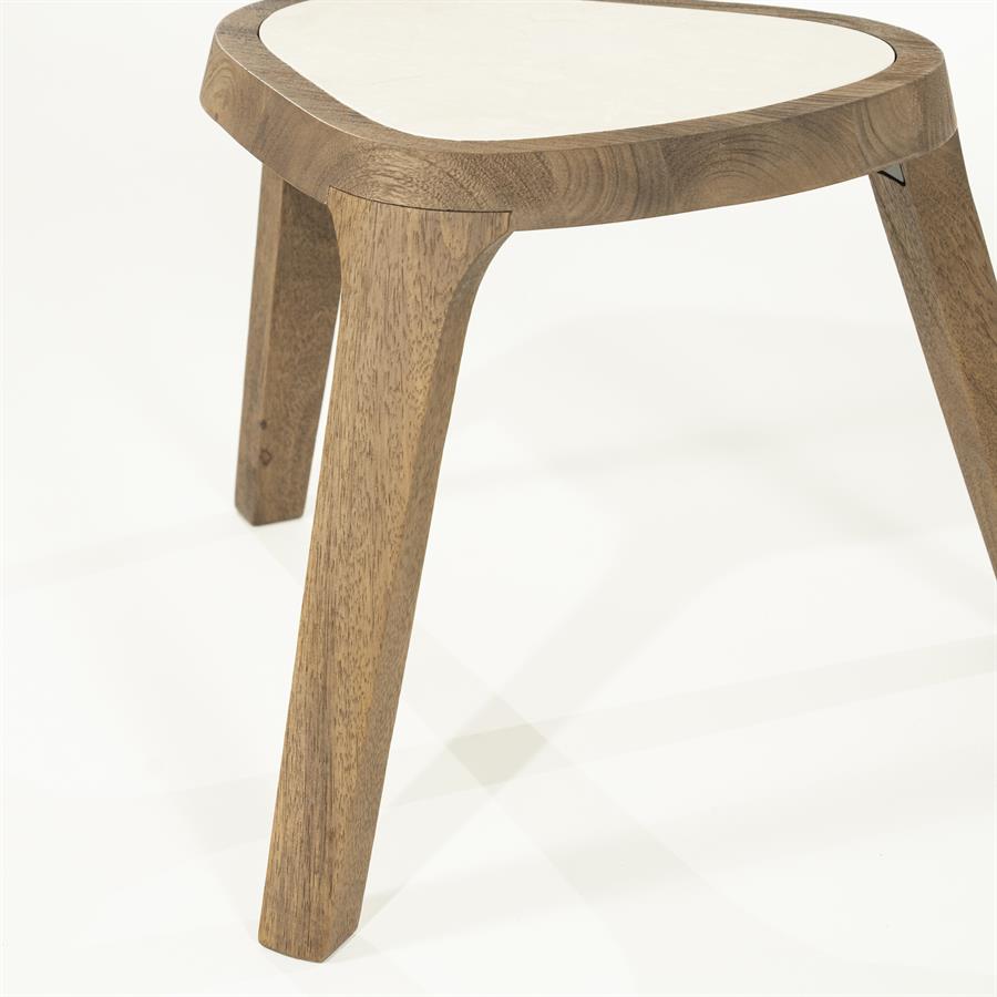 Organische Bijzettafel Fred Marmer en mangohout 38 x 45cm - Afbeelding 12