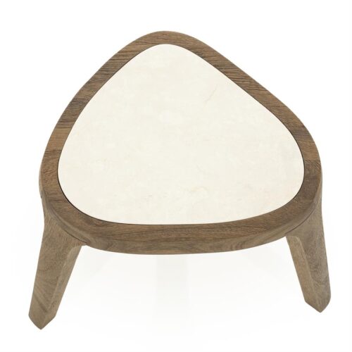 Organische Bijzettafel Fred Marmer en mangohout 38 x 45cm - Afbeelding 15