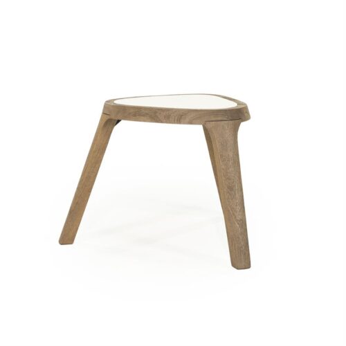 Organische Bijzettafel Fred Marmer en mangohout 38 x 45cm - Afbeelding 16