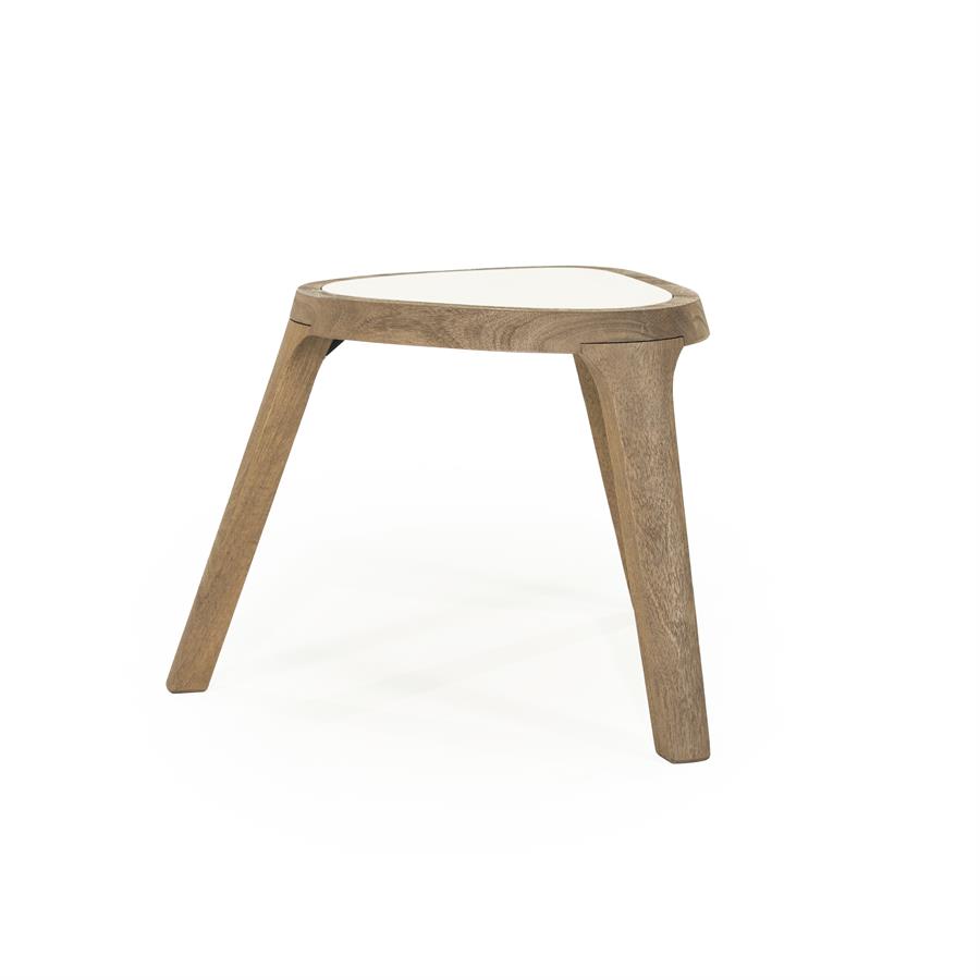 Organische Bijzettafel Fred Marmer en mangohout 38 x 45cm - Afbeelding 16