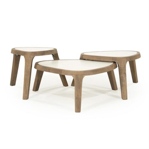 Organische Bijzettafel Fred Marmer en mangohout 38 x 45cm - Afbeelding 17