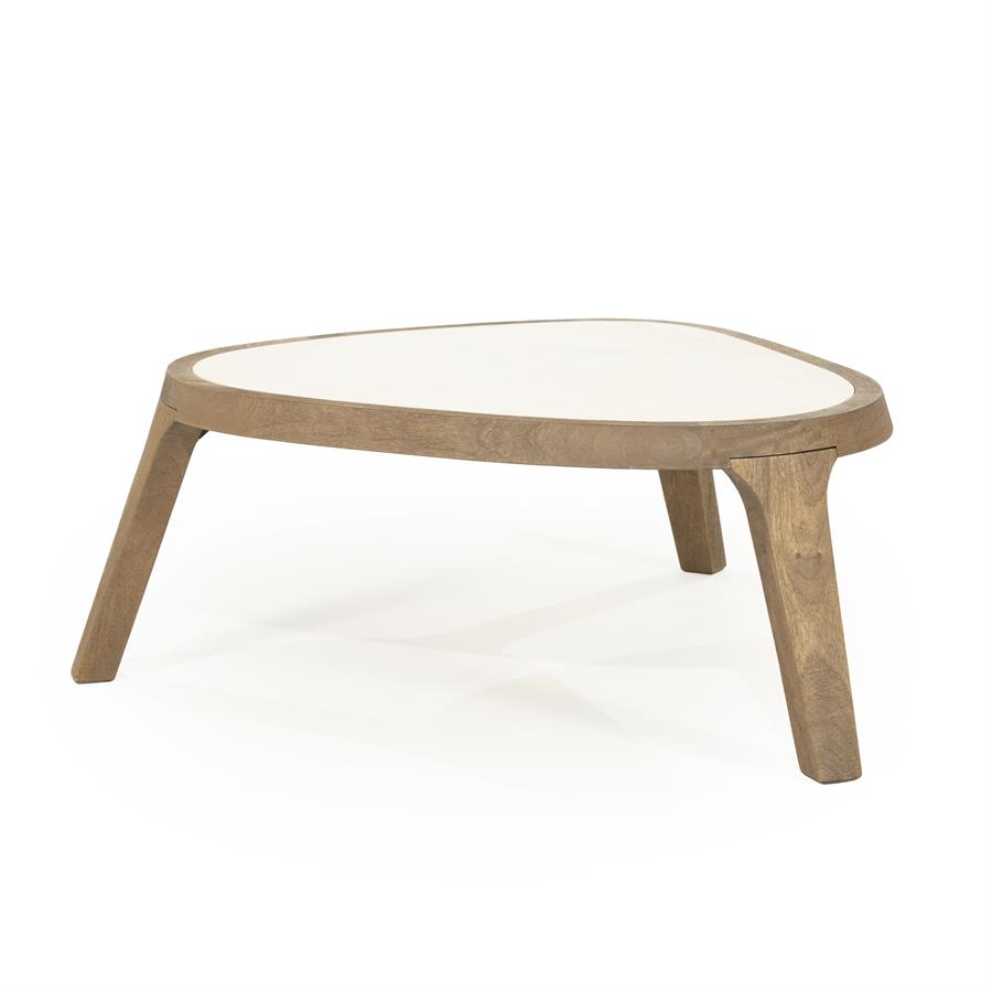 Organische Salontafel Fred Marmer en mangohout - 64 cm - Afbeelding 10